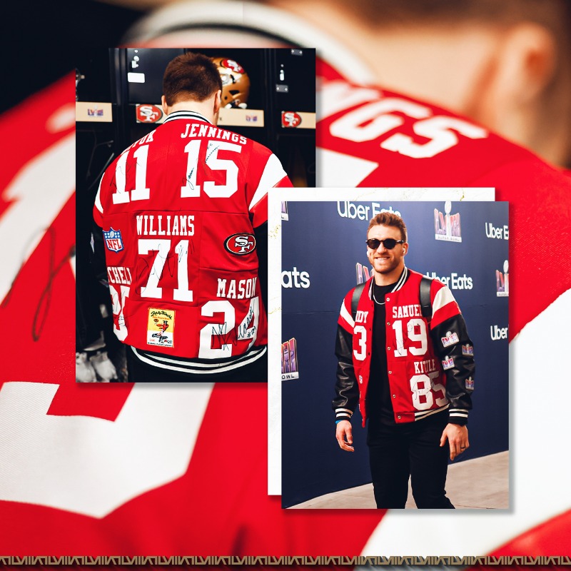 49ers's tweet photo. Suited hand.

@LEVIS x #FTTB