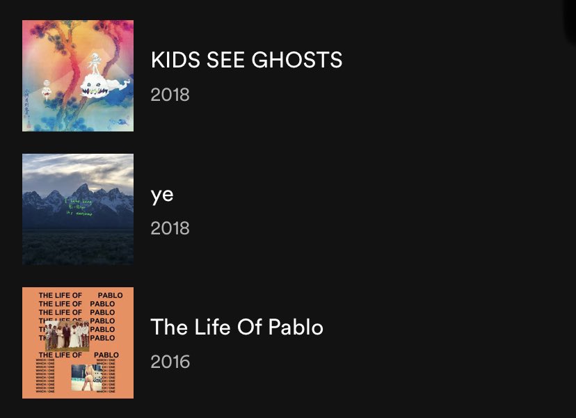 turnthenotison's tweet photo. I know it just came out but if u genuinely think vultures 1 is better than any of these you’re lost https://t.co/OAUuG4KRx8