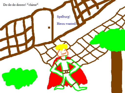 JustPlaying85's tweet photo. That post the other day I read on Twitter got me thinking about MS Paint.. and sifting through really old paint images I made decades ago. That in mind, no idea how long ago I made this, but here it is in all its glory:
Welcome to "Spelburg".
#QuestforGlory #QFG #HeroesQuest https://t.co/alz3G2YM1v