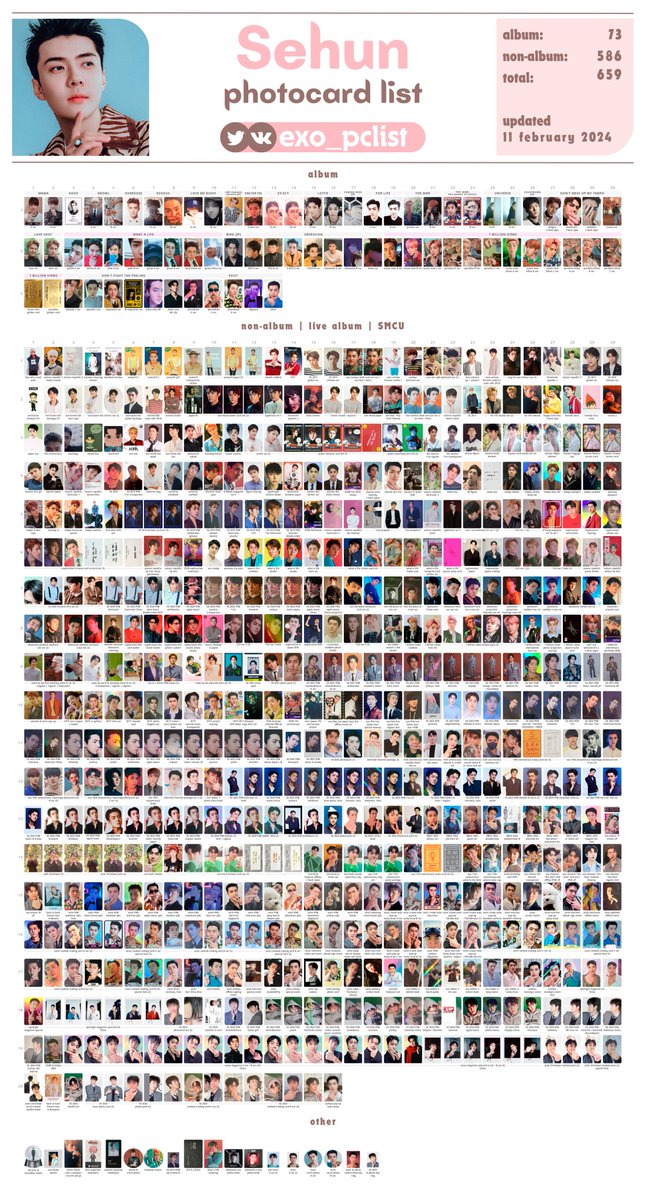 SEHUN UPDATE ALL PHOTOCARDS LIST / TEMPLATE UPDATE Full size