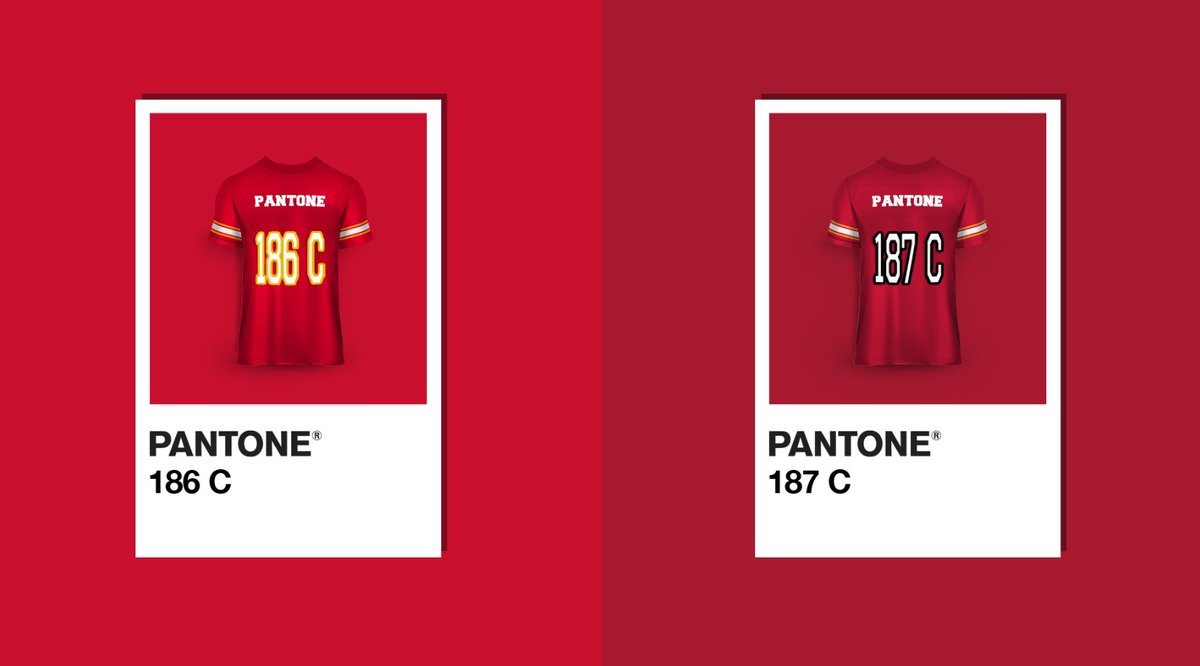 Who will win the Big Game? PANTONE 186 C or PANTONE 187 C?🏈🏆 #pantone #SuperBowl2024 #SBLVIII
