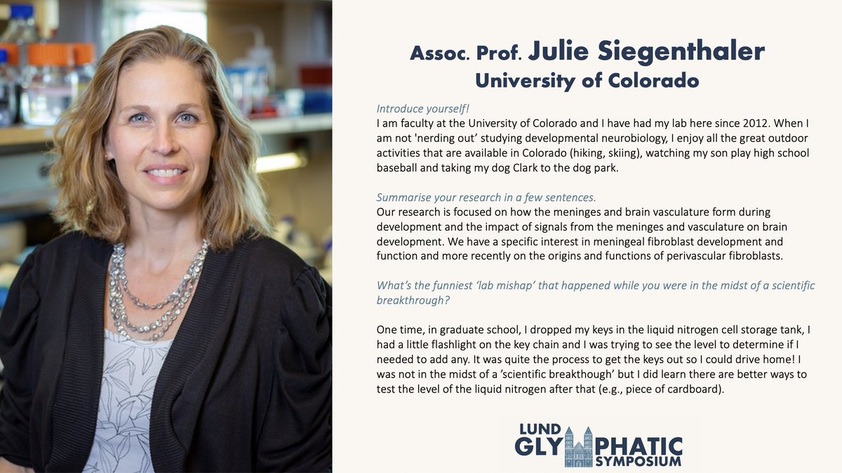Happy International Day of Women and Girls in Science! Fitting for the day, we'll continue our speaker introductions with Julie @SiegenthalerLab 🧠👩‍🔬 Meet Julie and other great women in science at glymphaticsymposium.com, abstract submission still open!