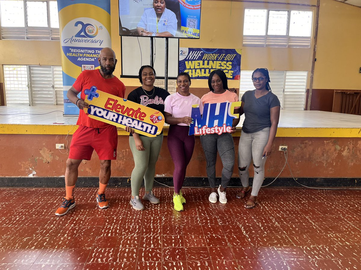 NHFJamaica's tweet photo. Shout out to the Mandeville massive who came out in their numbers yesterday to kick start their 8 week WIOC! 🥳💪🏾
#NHF #NationalHealthFund #NHFIsHereForYou #WIOC #WorkItOutChallenge https://t.co/vQXFHyBMFz
