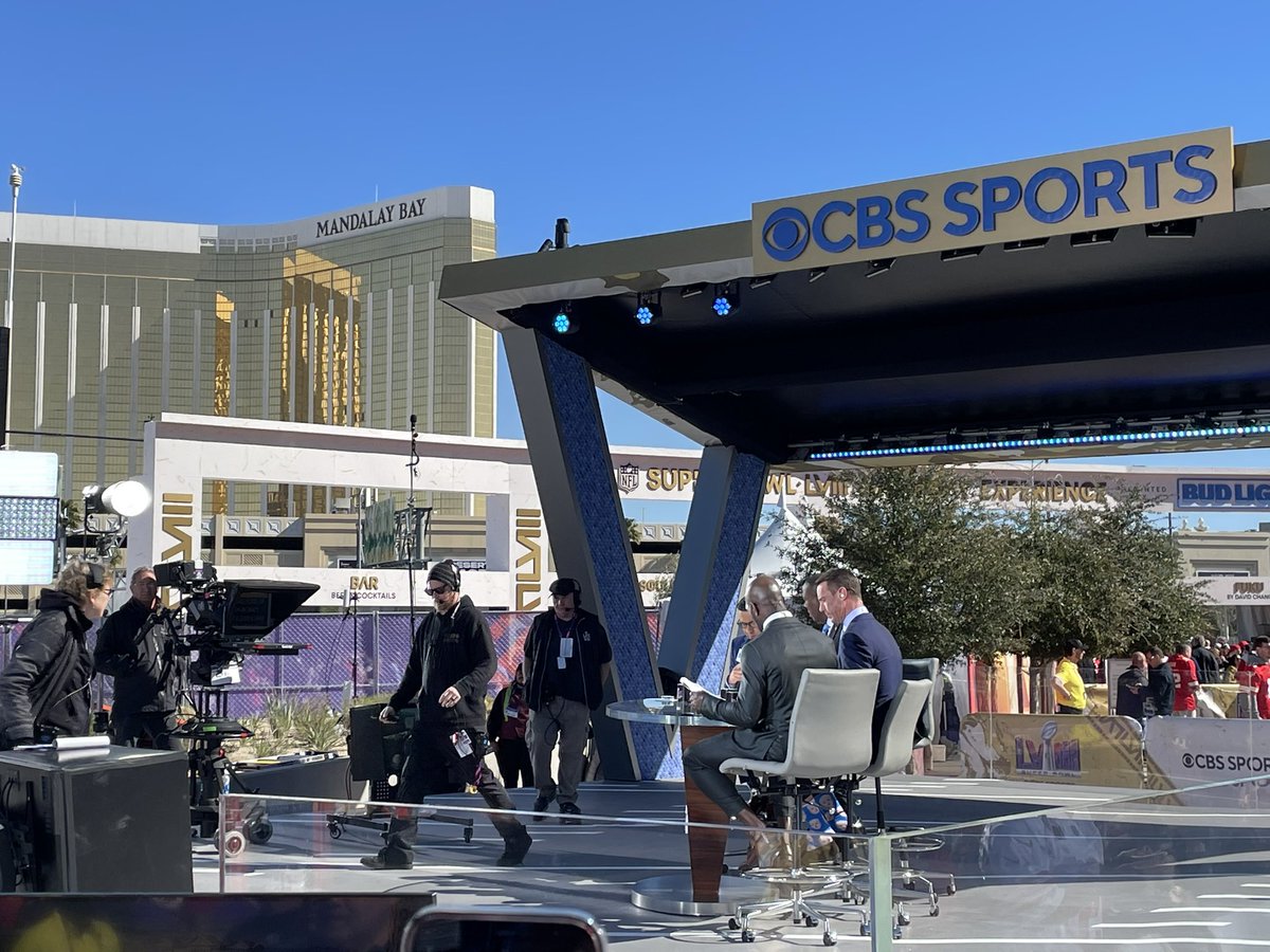 mseavert's tweet photo. #AsSeenOnTV Spotted in the front row in the crowd shot on the @NFLonCBS Super Bowl 58 pre-game show from Las Vegas. https://t.co/IescRh5jpY