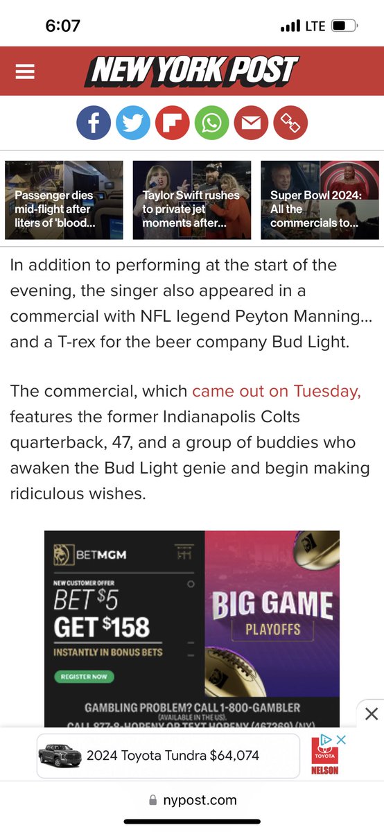 Remarkable how <a href="/nypost/">New York Post</a> was able to time travel to #SuperBowlLVIII to give us a preview of <a href="/PostMalone/">Post Malone</a> and <a href="/reba/">Reba McEntire</a>.  Apparently it was, “heart stopping” for the “hundreds of fans.”