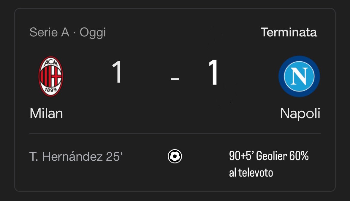 Attenzione è cambiato il risultato a San Siro