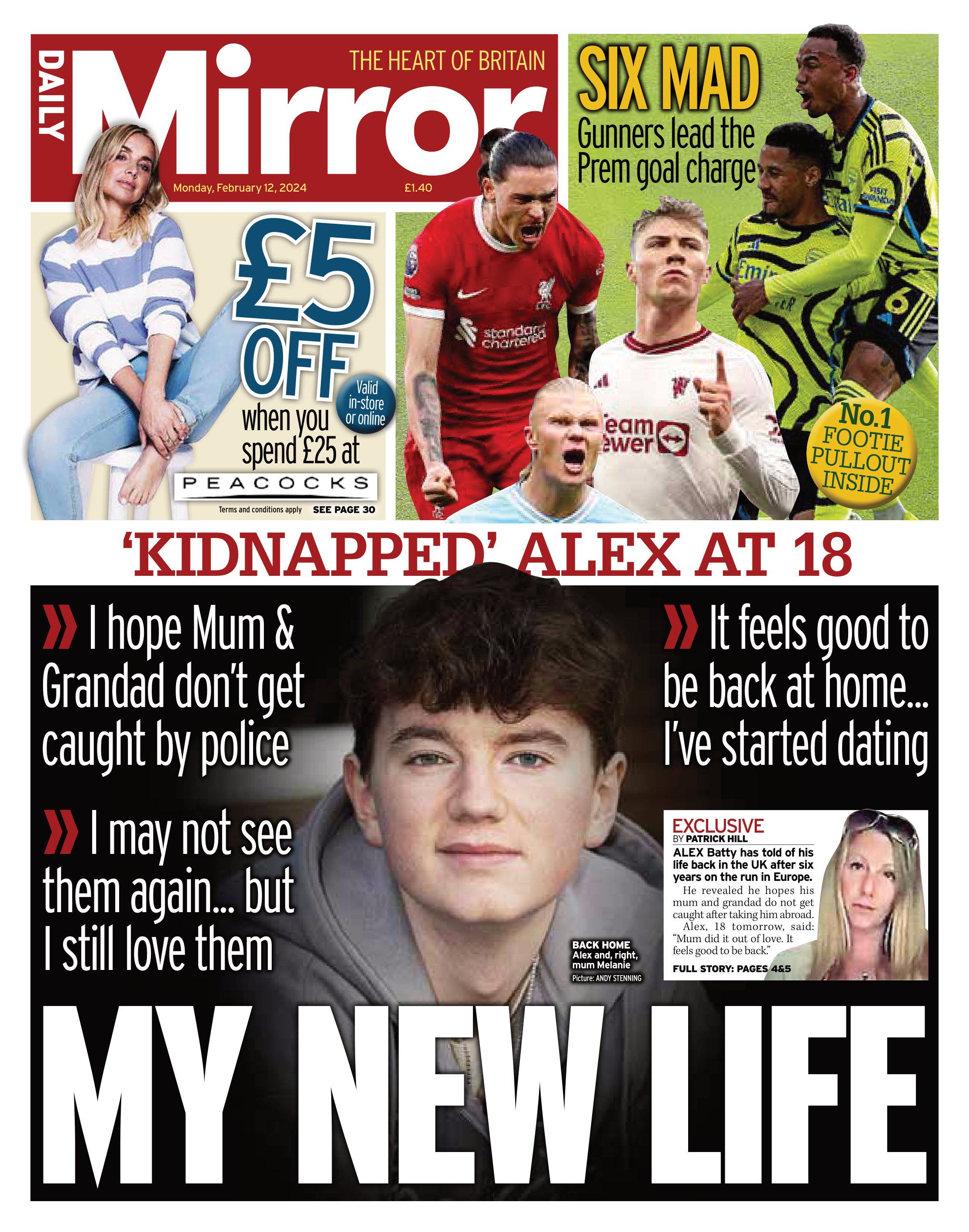 Monday's front page: My new life #TomorrowsPapersToday 