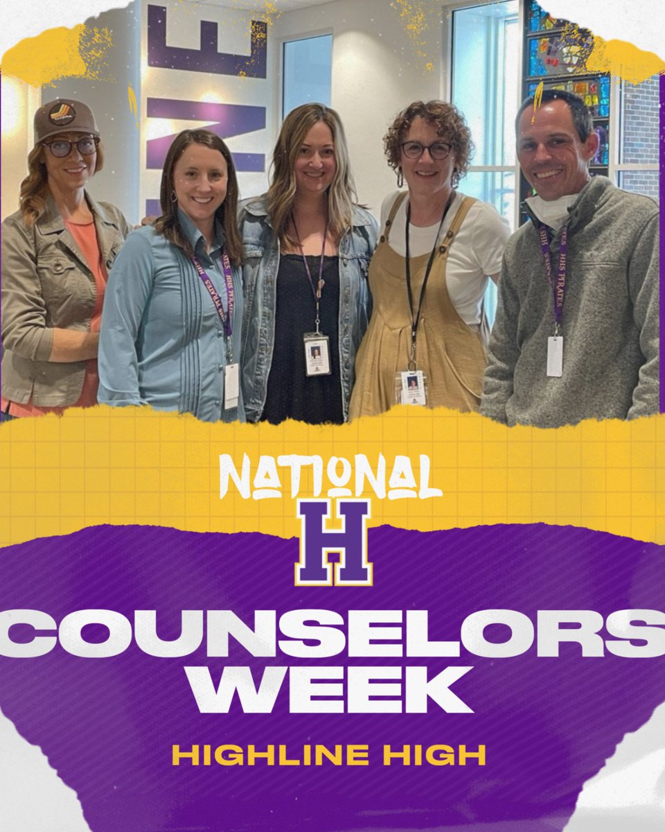 Last week was National School Counselors Week. Our five counselors are the best and do so much for our school community. Thank you Jenn, Michaela, Amanda, Laura and Owen. You make us #highlineproud #buildtheship