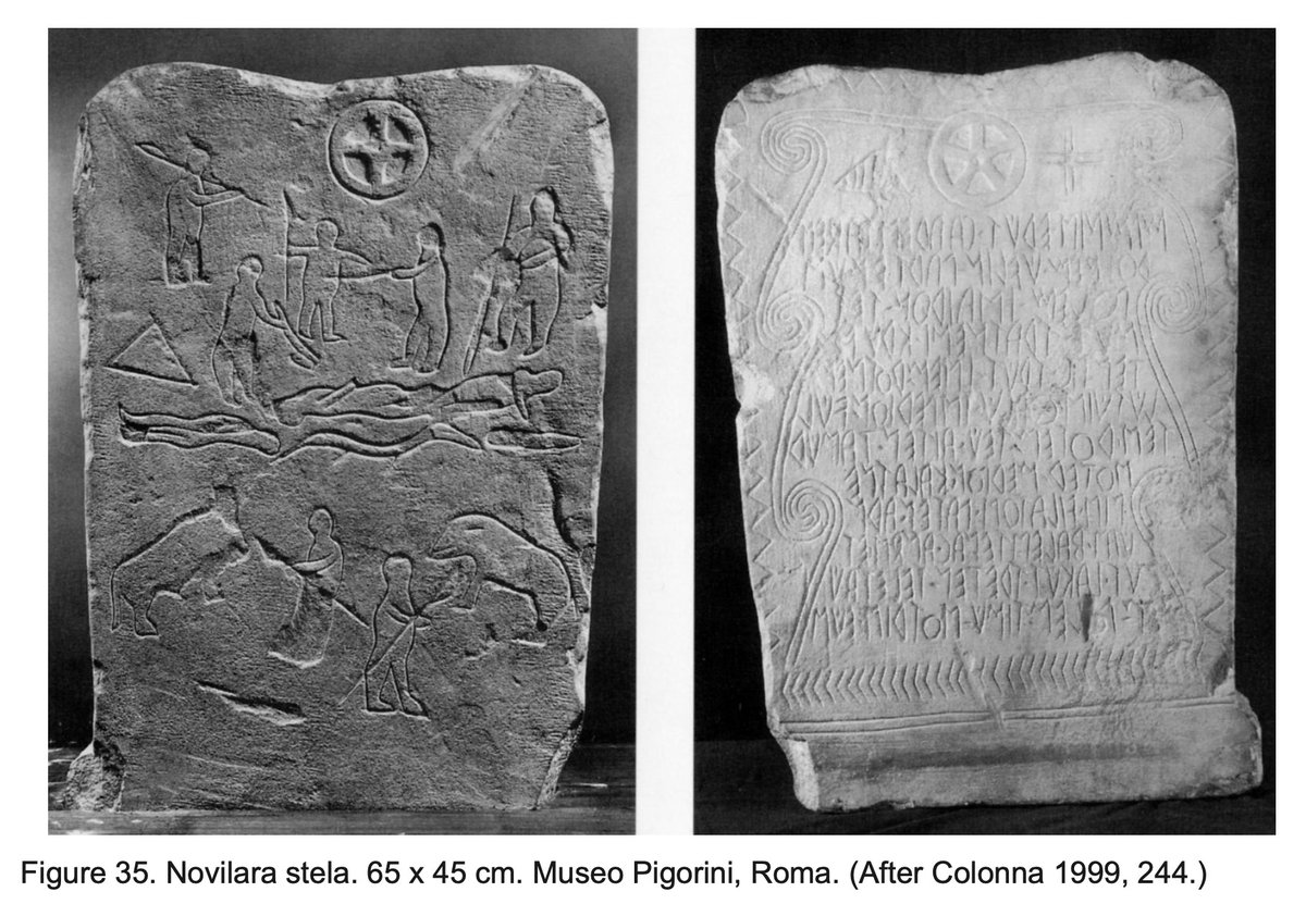 angrbodasenna's tweet photo. The stele, 5 a cercles, from THE IRON AGE STELAE OF DAUNIA (ITALY),  Norman C,  Thesis.  #runic #Italy #Oseberg #Valkyrie #tapestry #stone #TuNorway #Daunia #art #linguistics #OldNorse https://t.co/BDsaY4IPuV