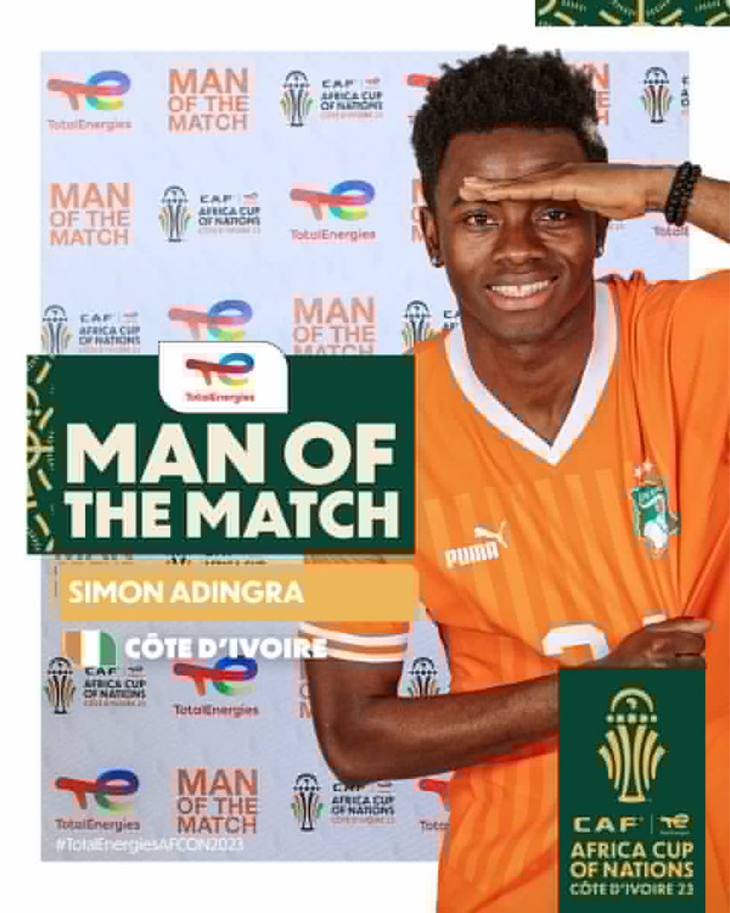 🇨🇮 Simon Adingra 🇨🇮 A final masterpiece by him to be the TotalEnergies Man of the Match! 🤩 #TotalEnergiesAFCON2023Final  | #NGRCIV | @Football2Gether