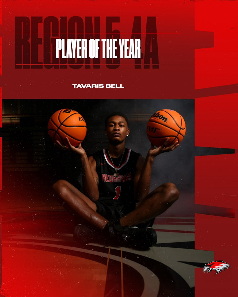 RedHawks let’s Congratulate Tavaris Bell on being named Region 5-4A PLAYER OF THE YEAR. He joins Russell Jones, as only other Player to receive this award in Westwood Boys Basketball History. #TheBrotherhood ❤️🖤