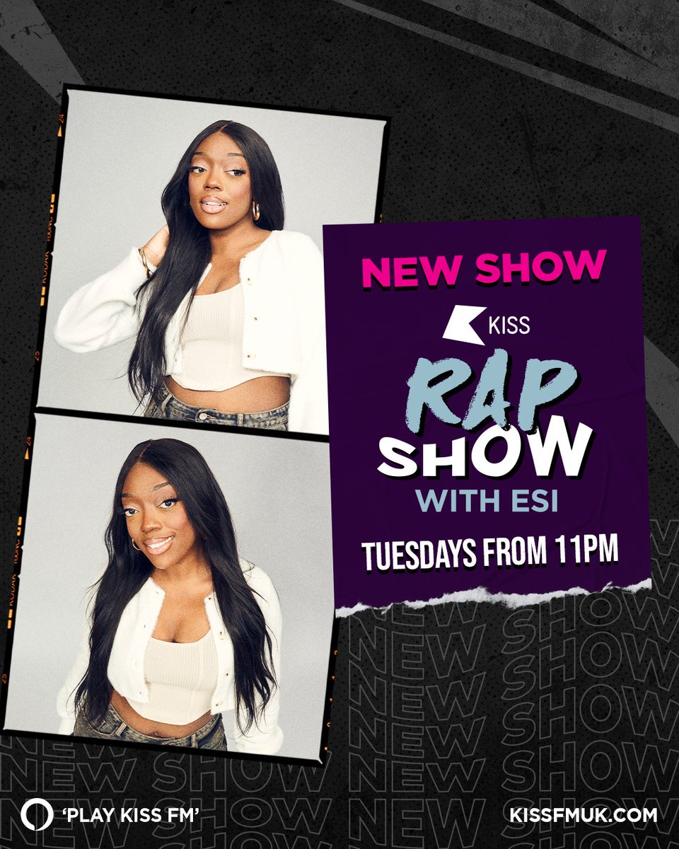 playkissuk's tweet photo. 📢 NEW SHOW ALERT 📢

Our very own @esildn has got something BRAND NEW…The KISS Rap Show!⚡️  

Expect the HOTTEST guests 🔥 plus some deep diving into 'The Vault' to hit play on some classics!

🔊 The KISS Rap Show - Tuesdays from 11pm https://t.co/uxbs77ZG15