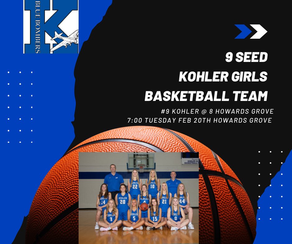 UPDATE on the girls basketball D4 bracket: Due to a seeding error by the WIAA and a team being left out of the D4 bracket, the Blue Bombers seed has changed from a 7 (as originally announced this morning) to a 9. The team will travel to Howard’s Grove to face #8 Howards Grove