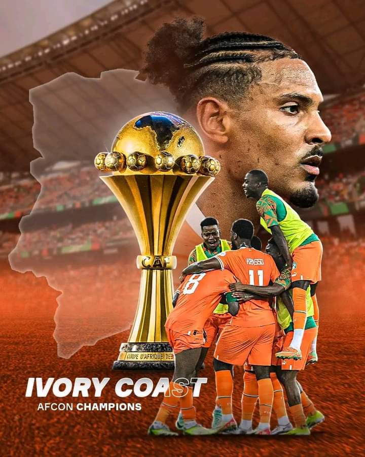 Caayaasabaa's tweet photo. 𝑪𝑯𝑨𝑴𝑷𝑰𝑶𝑵𝑺 OF AFCON2023 🇨🇮🏆 

CONGRATULATIONS IVORY COAST!!! 🇨🇮🏆👏 THE ELEPHANTS ARE CROWNED AFRICAN CHAMPIONS! 🐘👑

🇨🇮 Côte d’Ivoire are crowned African Champions for the third time in their history! 🥇

Congratulations  ‼️❤️🌹🙏 https://t.co/dl7Urst5nK