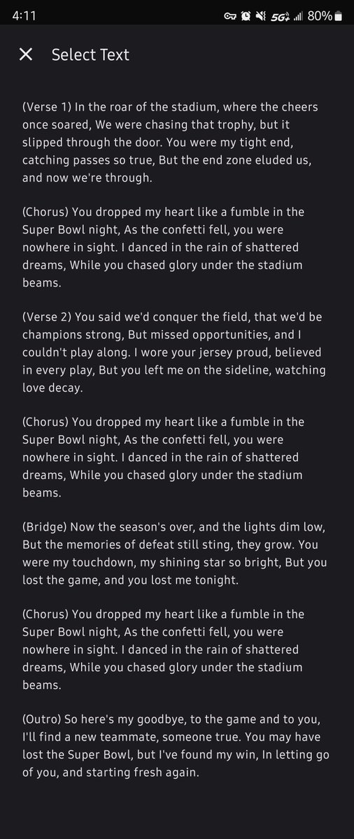 devodu's tweet image. The song Taylor's gonna sing when Travis loses the game tonight. #SwiftieBowl #SuperBowl #TravisKelce #ChatGPT