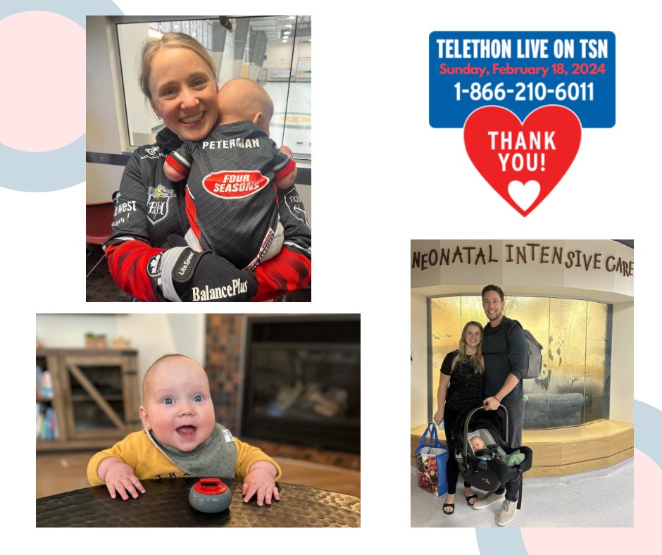 We’re grateful to @jpete93 for sharing a personal story about her family’s NICU journey. Read the story of how your generosity helped her, @bpgallant and their baby Luke. Good luck @TeamKLawes at the Scotties and see you in ONE week at our Telethon on TSN! sandraschmirler.org/en/lukes-story/