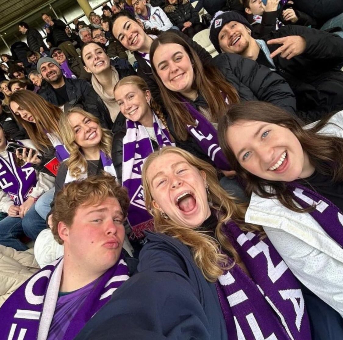 Harding_Abroad's tweet photo. HUF: It wasn’t the Super Bowl, but our HUF group did attend a soccer game today where they cheered Fiorentina on to a victory! #HUintl @HardingU https://t.co/oLU7mZ03ae