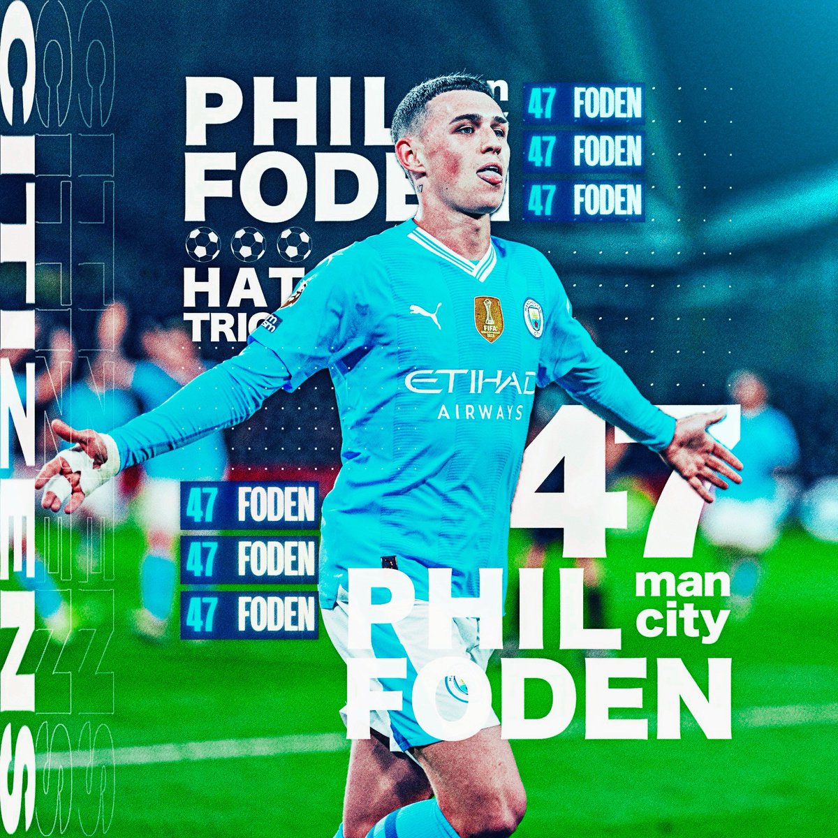 y_shirt_man's tweet photo. Phil Foden ⚽️⚽️⚽️
#BREMCI
#ManchesterCity https://t.co/2Q6G0I03B5