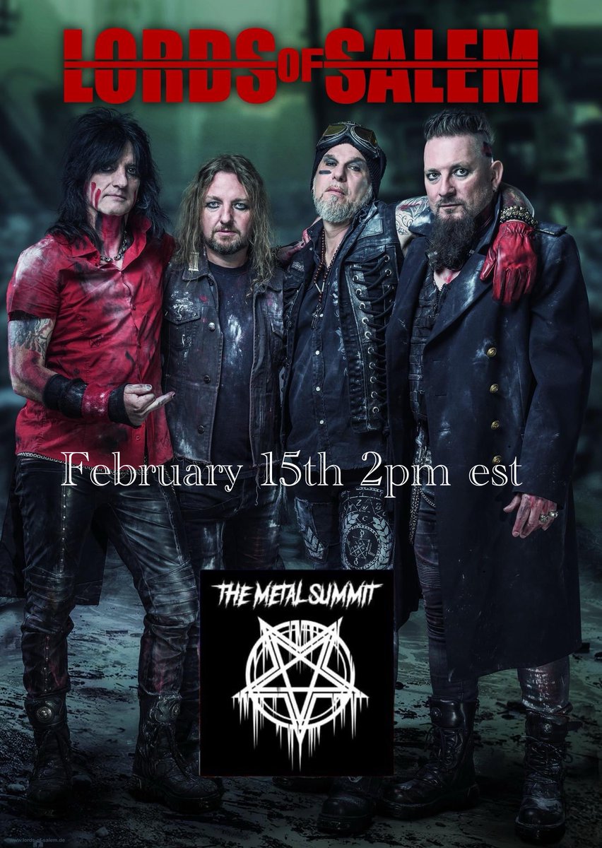 MetalSummit's tweet photo. Guest Announcement!!! The Metal Summit would like to welcome and express our excitement to have @_lords_of_salem this Thursday afternoon. LIVE on the TMS Facebook and YouTube pages at 2pm est. #tms #lordsofsalem #themetalsummit #justarocknrolljunkie #salemvampire #imsogoth https://t.co/pBTtdjRni7