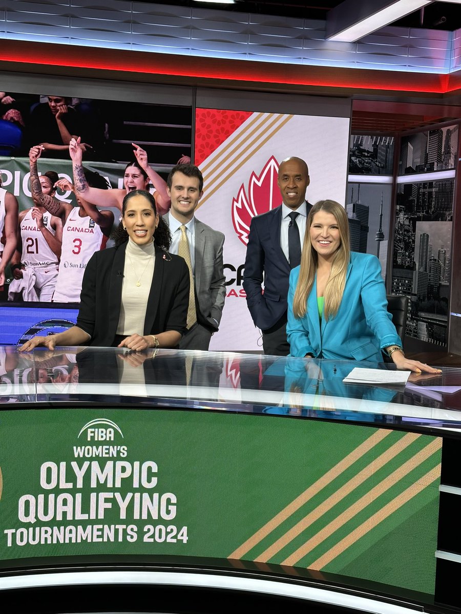 HUGE congrats to <a href="/CanBball/">Canada Basketball</a> on qualifying for their 4th straight Olympics!

Such a wild ride to watch things unfold from this side of the screen. Couldn’t have asked for a better team, <a href="/benshulman7/">Ben Shulman</a> <a href="/SNMichaud/">Danielle Michaud</a> <a href="/shermanhamilton/">Sherman Hamilton</a>, and crew for my 1st official broadcast w <a href="/Sportsnet/">Sportsnet</a>