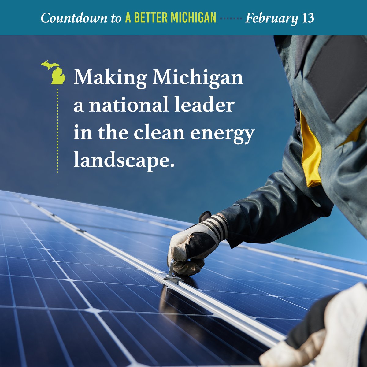 RepNataliePrice's tweet photo. Transitioning to clean energy is about the environment, equity and justice. Bills going into effect on Tuesday will ensure that all Michiganders have access to affordable, reliable energy that doesn't harm their health or their wallets. #MICountdown https://t.co/Qgr6bQQBwA