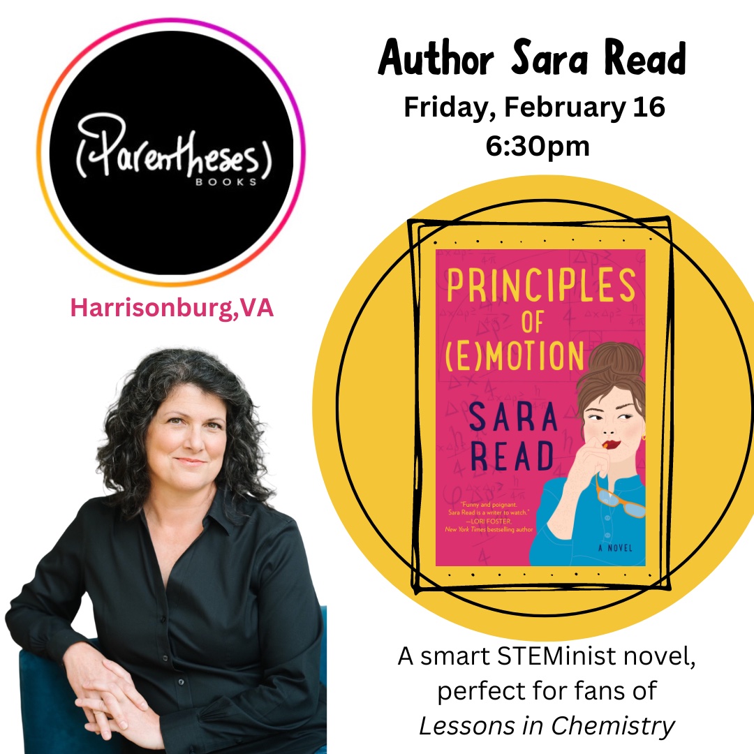 I'll be in #harrisonburgva at Parentheses Books this Friday 2/16 at 6:30pm. Come chat books and writing with me and support this lovely new bookstore. #amwriting #writingcommunity #momswritersclub #bookevents