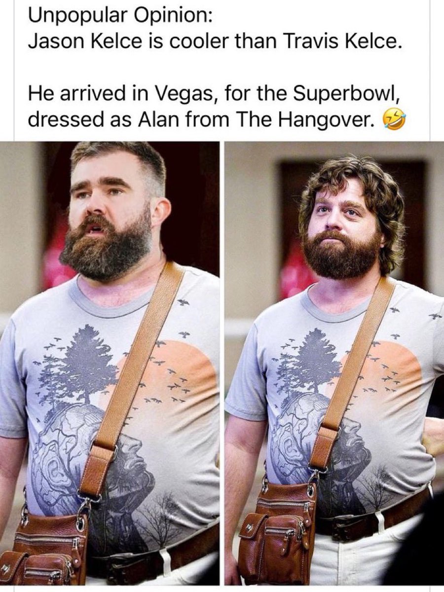 BrandonVanZee's tweet photo. 🤣🤣🤣 

Jason #Kelce is ready to let the dogs out.

#SuperBowl https://t.co/RLhrngSDd0