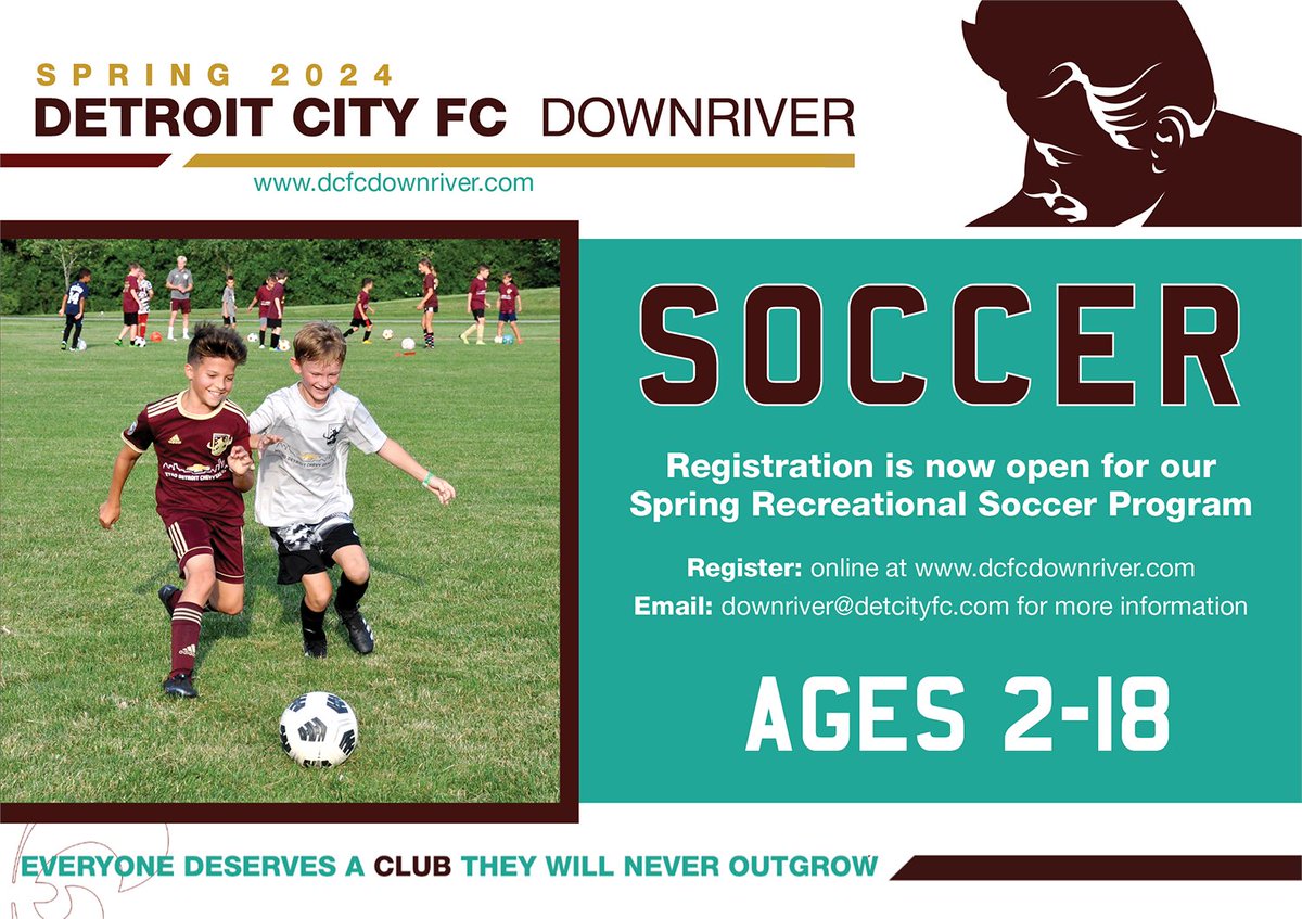 DCFCDownriver's tweet photo. ⚜️ REGISTRATION OPEN ⚜️ We have soccer programs for boys and girls ages 2-18 at all skill levels. Competitive Travel, Developmental, Foundations and Soccer Tots! Go to https://t.co/f7stOCN0Ur for more details and to register today! https://t.co/32h3XYHW5j