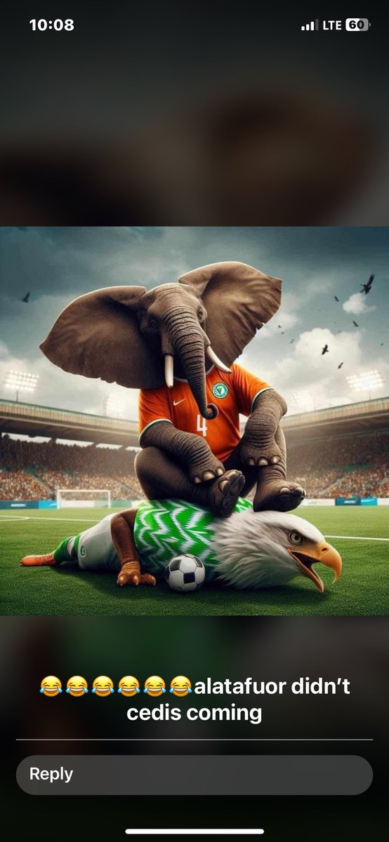 Machala237's tweet photo. As a Cameroonian or Ghanaian, you have to repost this.😂😂😂🇨🇮
#AFCONFinal https://t.co/OVYPSgTBB5