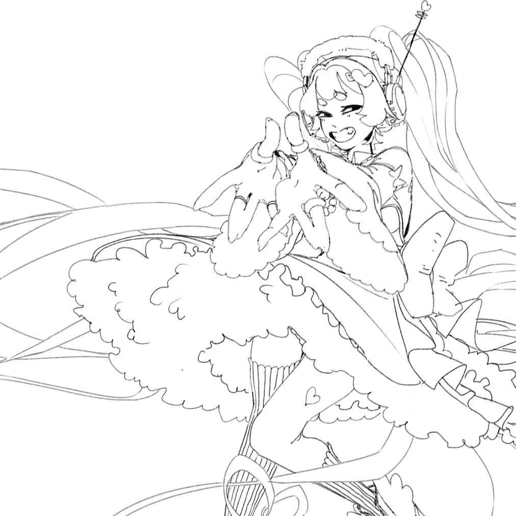 drew valentine miku but can't continue it bc i have commissions to finish so i'm posting a wip