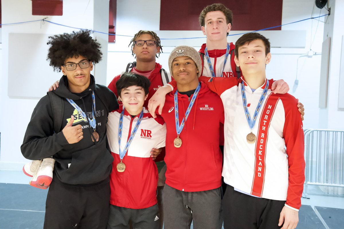 NoRockwrestling's tweet photo. 2nd place team finish at the sectional tournament. Everyone wrestled tough. Congratulations to Liam Lin 3rd at 101, Amari Payton 3rd at 131, Justin Riello 3rd at 145, Wesly Guzman 4th at 152, Jayden Perini 5th at 160, and Dylan Shelton 3rd at 170. https://t.co/tnsK7faf1i