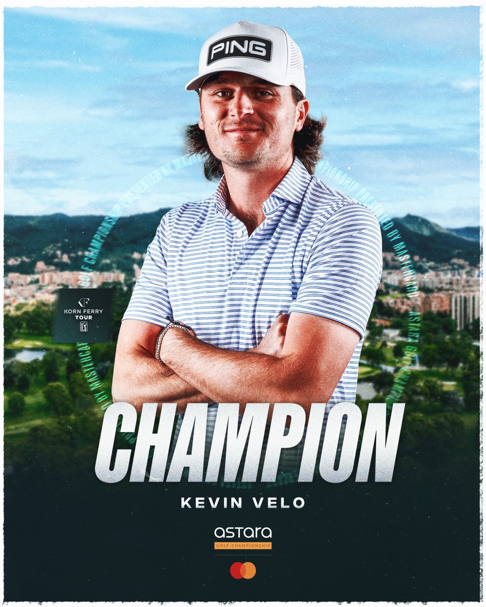 KornFerryTour's tweet photo. ¡Vamos Velo!

Kevin Velo earns his first Korn Ferry Tour victory in his 30th start @CountryBogota. 🏆 https://t.co/MzLXG8zN7P