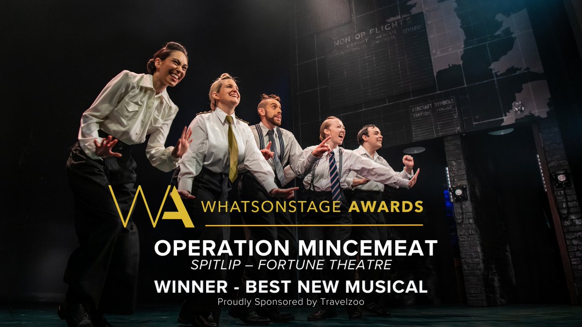 The WhatsOnStage Award for Best New Musical goes to… Operation Mincemeat (@mincemeatlive). Follow along and see the #WOSAwards winners: bit.ly/42uQppP