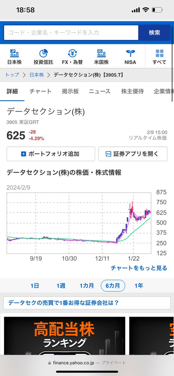 handpocket22's tweet photo. #データセクション
伸びるかっ！ https://t.co/mwgZEIOcER