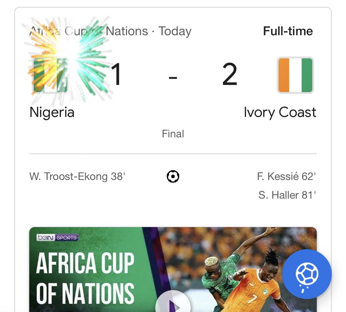 aarijswasti's tweet photo. Congrats Côte d'Ivoire 🇨🇮. Another day, another home win in championship confederation ⚽️! Super 🦅 played well but Ivory Coast, despite starting tournament slow, peaked at right time. Great Afcon ends with classic. Looking fwd to strong showing by Africa at FIFA World Cup 2026! https://t.co/KiT6QD1TIj