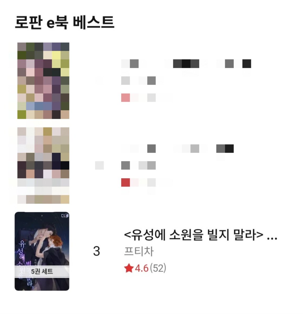 WritingPtitsa's tweet photo. 리디 주간베스트 3위 🥹
감사합니다 🎉🎉🎉 https://t.co/LurukWXQQ5