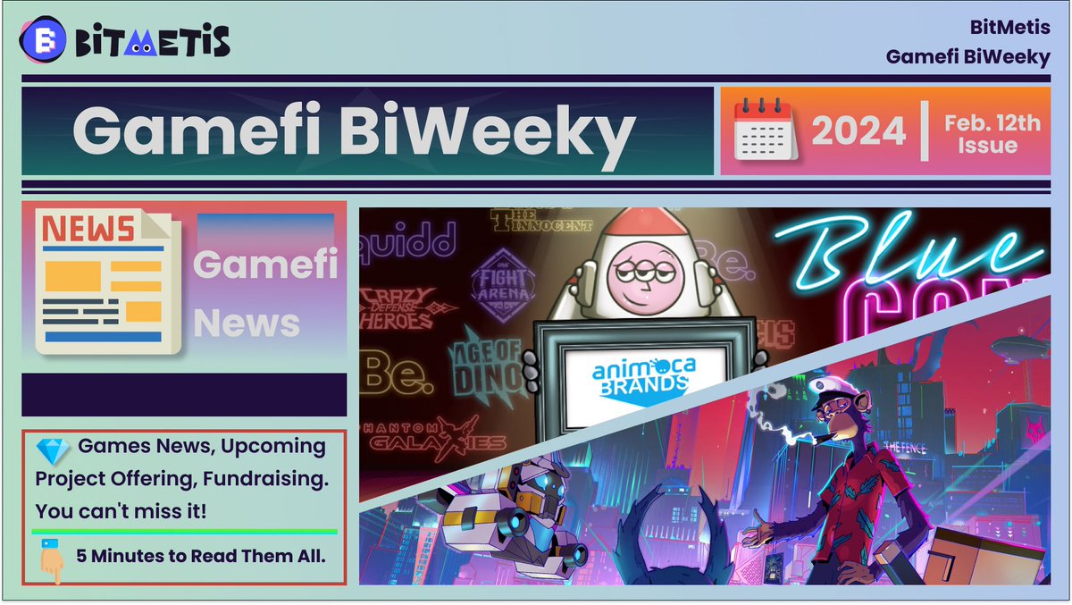 BitMetis's tweet photo. 💜 #BitMetis GameFi Biweekly
📅 Jan. 27th-Feb. 12th!
🎯 Discover 6 Projects with Million-Dollar Raises &amp; the Latest Happenings in the Realm of #GameFi
👇 5 Minutes to Read Them All
https://t.co/06dhLEP9qt https://t.co/cQJrJKWevc
