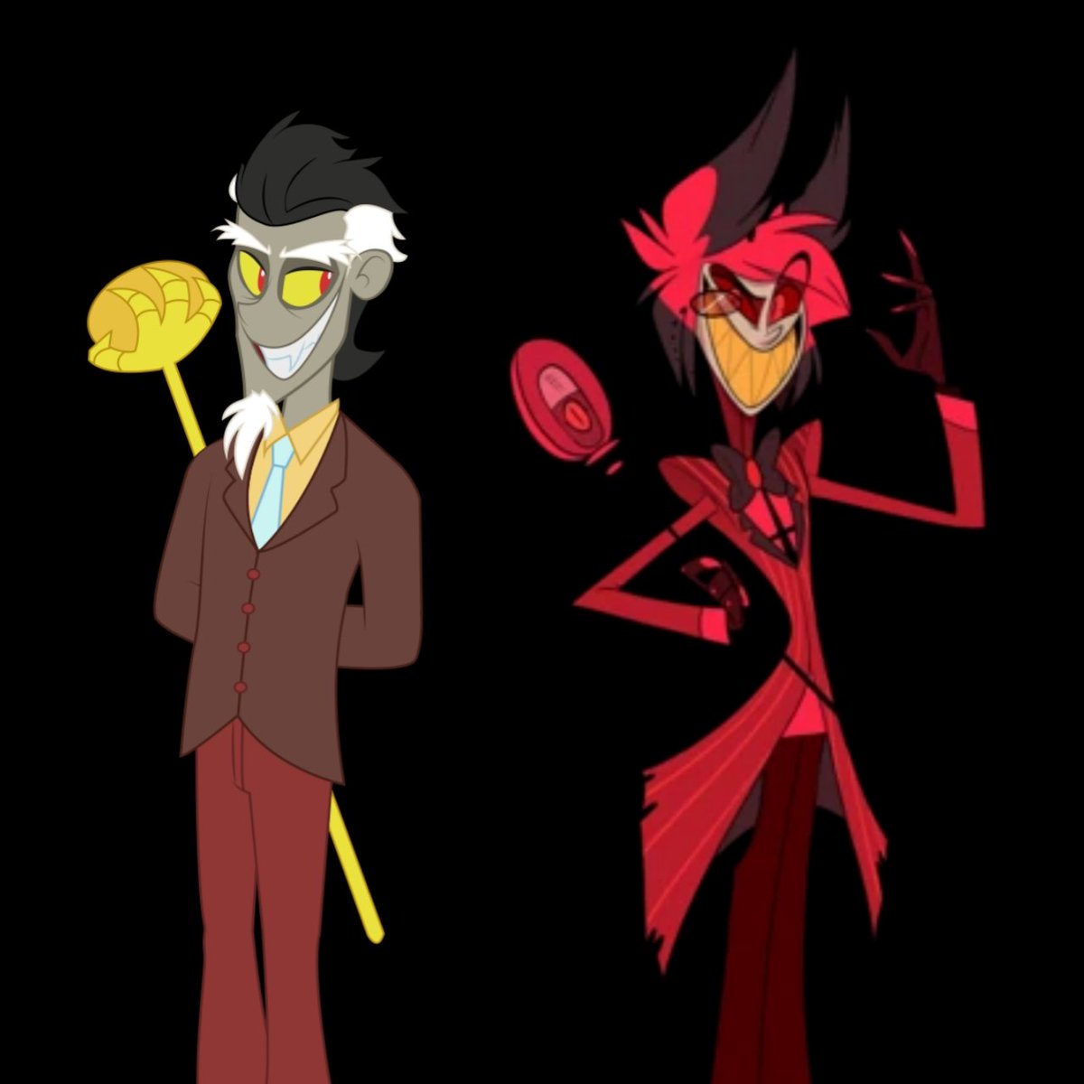 I think it's a coincidence, Discord from Equestria Girls vs Alastor from Hazbin hotel, They have a very similar personality 🤨