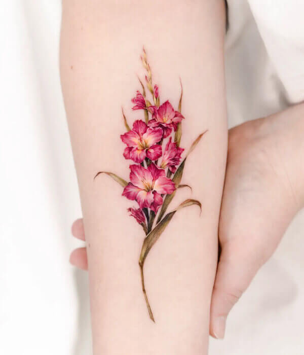 Feminine Snake and Flower Tattoo by Stephanie : TattooNOW