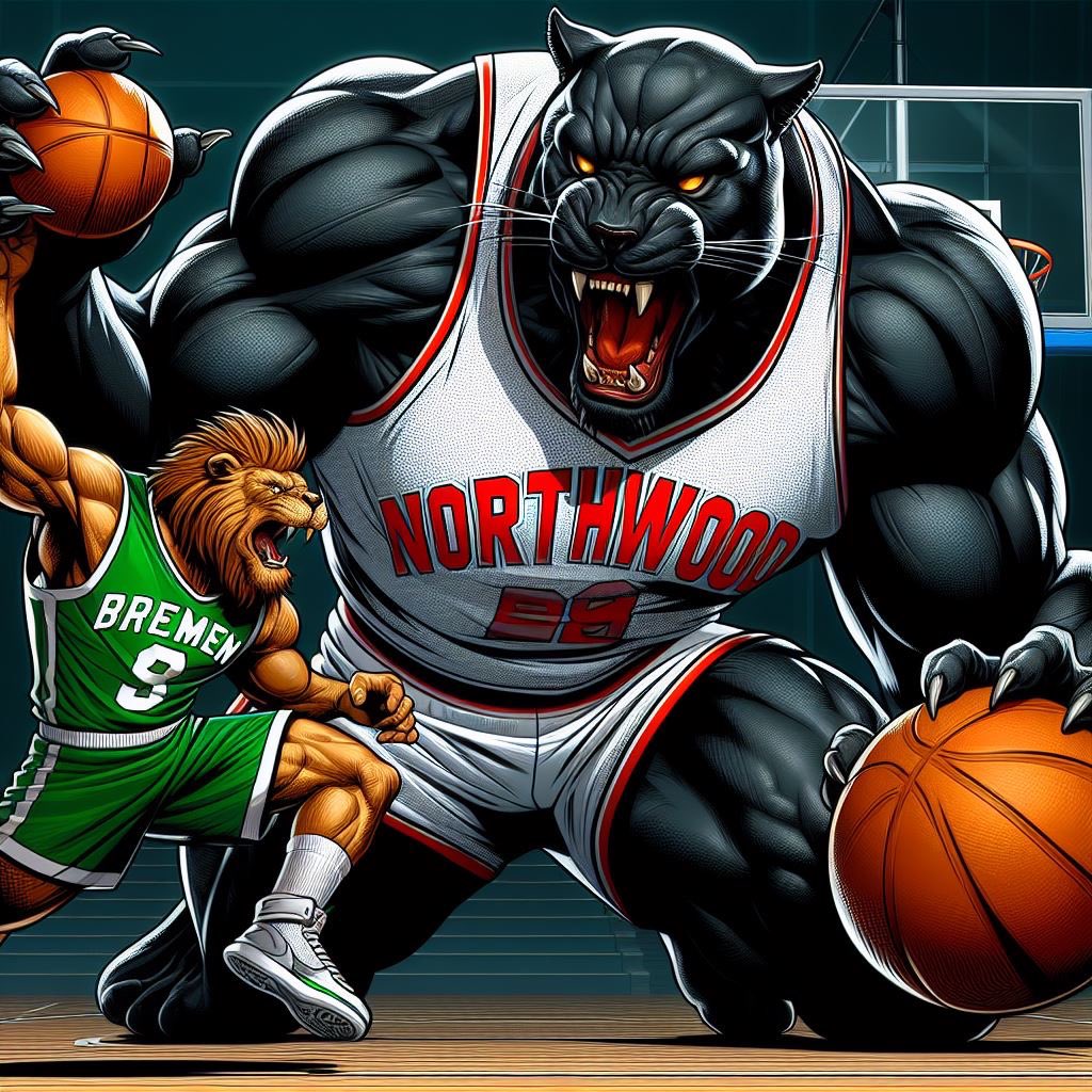 My 2 hometown teams lots of battles in all sports I was Born a Lion grew up a Panther.
Semi State Tournament 
Semi Final Game 
<a href="/NWBlackSwish/">BlackSwishBasketball</a> vs <a href="/BremenSports/">Bremen Lions</a>  
In Battle of Big Cats !