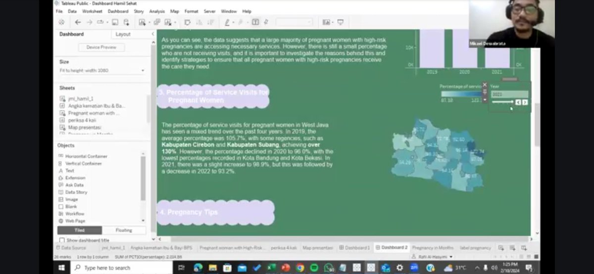 MikaelDewabrata's tweet photo. Aktivitas #SabtuTableau berakhir minggu lalu. Diakhiri dengan presentasi mereka yang berhasil sampai akhir. 

Biar pun udah kelar, tentu semangat Data Visualization-nya belum berakhir. Dan, kalau kata trainer-nya trainer, metode training online baru efektif kalau pasca acara ditantang untuk bisa bikin output dari pelatihan.

Sebagian dari peserta melakukan itu. Keren-keren, gak sabar mau gue bagikan.
Secara resmi memang sudah usai, tapi peserta sedang menyelesaikan data story telling-nya dan kita bisa bersama melihatnya.

Secara keseluruhan, gue terima kasih sama peserta yang sudah mau bersemangat untuk mengikuti rangkaian acara.

Rencananya memang event ini akan jalan lagi. Tentu dengan beberapa perbaikan agar bisa lebih efektif. Kalau pada tertarik, siap-siap ya!