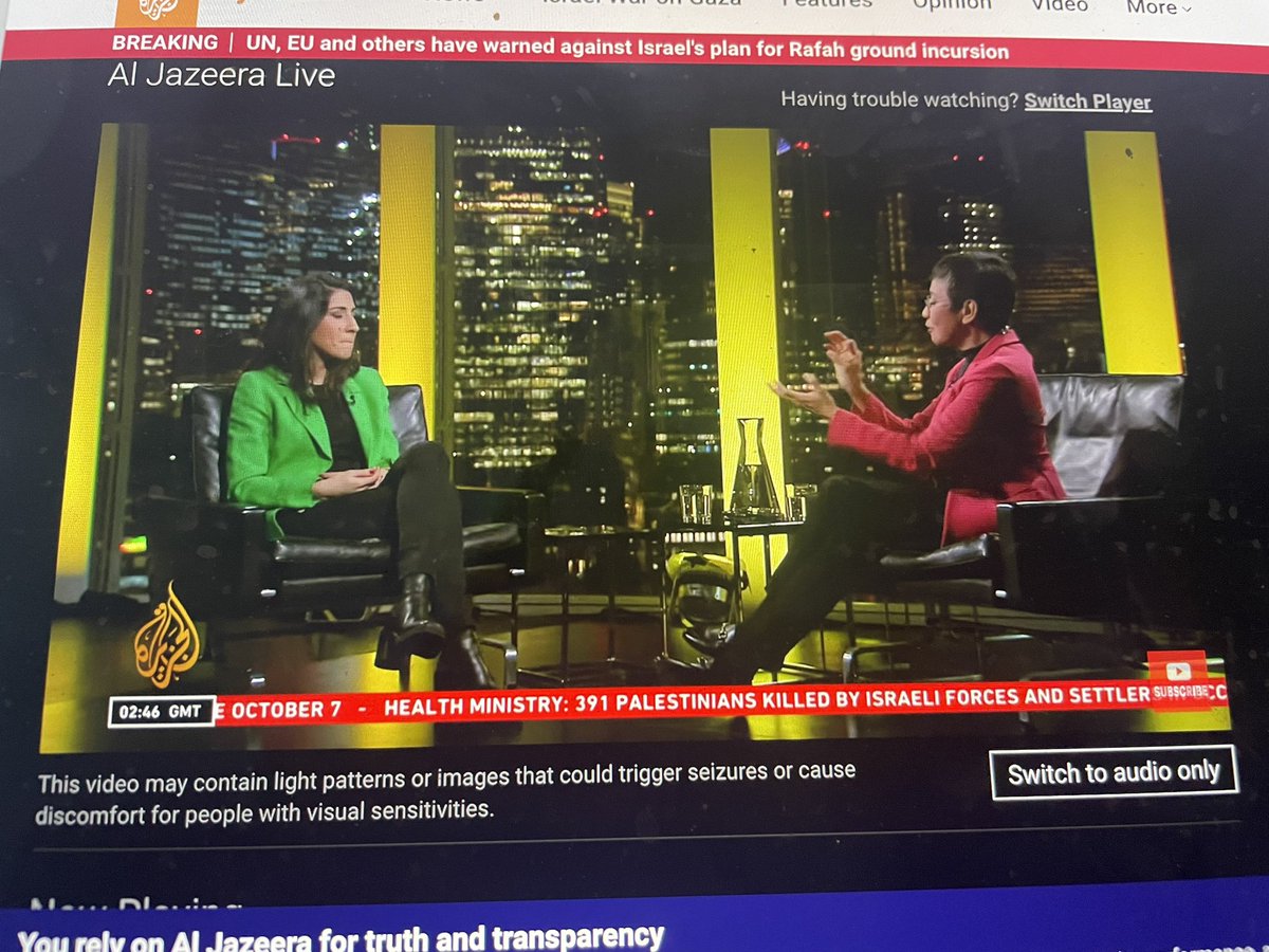 Had the pleasure of being  part of an Al Jazeera series @AJSBUnscripted on AI. I was in conversation with the amazing <a href="/mariaressa/">Maria Ressa</a> on AI in the global south. Catch the show this evening at 2:30 GMT/8 IST and a few other times this week. <a href="/DigiFuturesLab/">Digital Futures Lab</a>