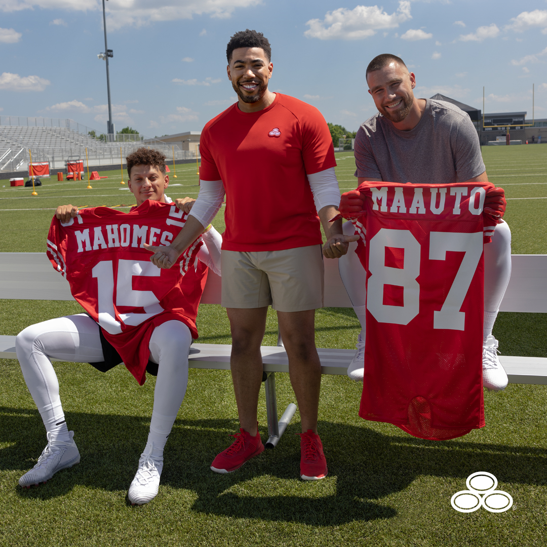 Congratulations <a href="/PatrickMahomes/">Patrick Mahomes II</a> <a href="/tkelce/">Travis Kelce</a>! Adding one more 🏆 to your bundle.