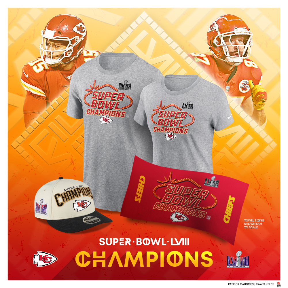 THE @Chiefs ARE SUPER BOWL LVIII CHAMPS! 🏆🚨 🛒: bit.ly/3SsKZHh | #SBLVIII