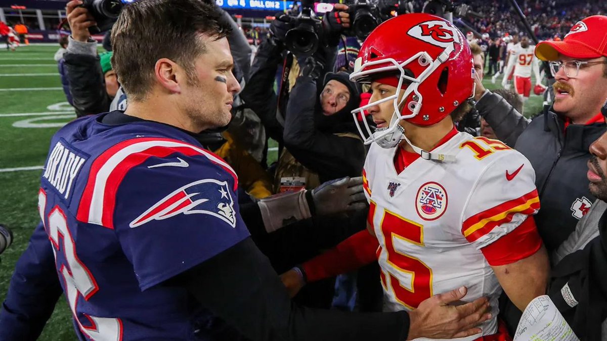 MySportsUpdate's tweet photo. Patrick Mahomes and the #Chiefs are the first back-to-back Super Bowl champions since Tom Brady and the Patriots in 2003-2004. https://t.co/NBuBERxv2P