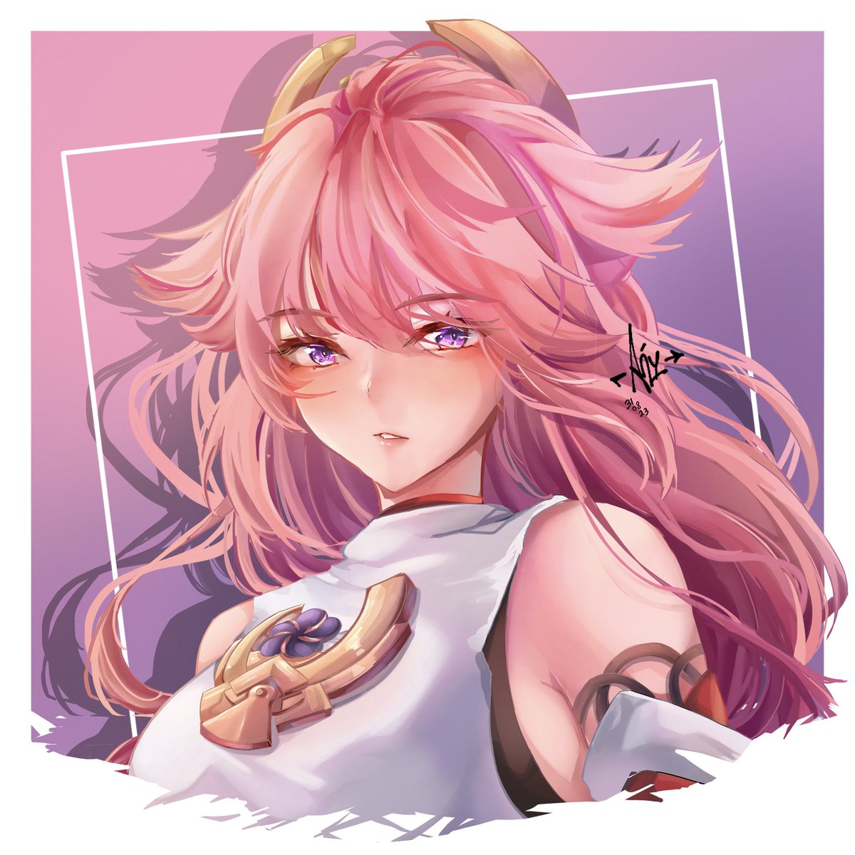 August 2023 Fanart, Yae miko from Genshin Impact~ drew lots of icon/bustup artwork during that time for comms sample~ amniwaaay my commission is still open :> #illustshare #原神 #illustration #fanart #Genshinlmpact #genshinimpactfanart #yaemiko #commissionopen