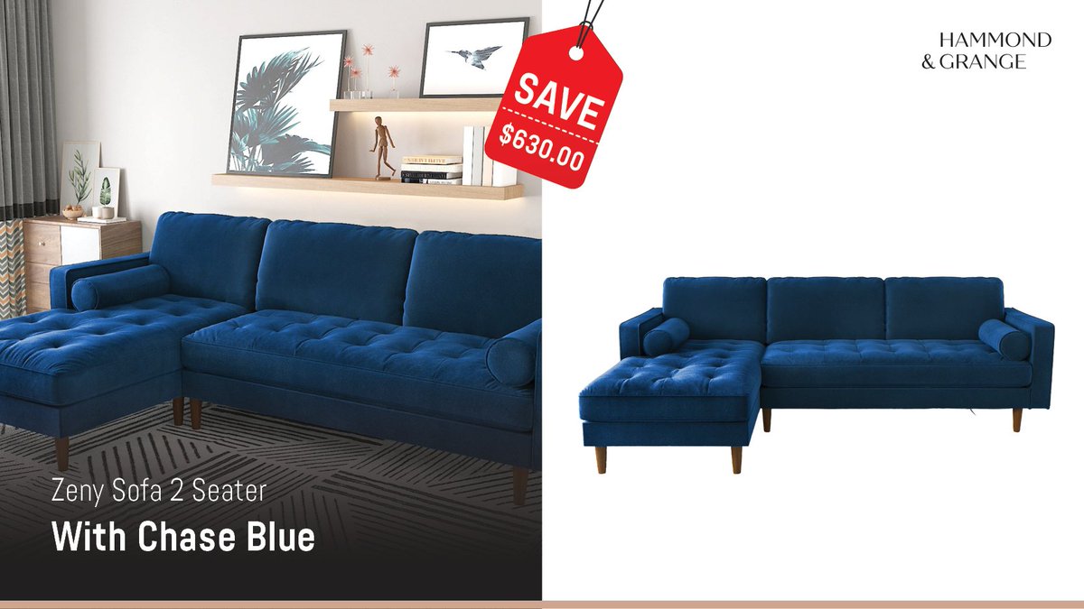 hammondgrange's tweet photo. Add a pop of serenity to your home with the Zeny Sofa 2 Seater With Chase Blue! Who's ready for some relaxation time? 💙 Shop now and save $630.00! 😮 

https://t.co/gphvBt7IFX
#hammondandgrange #homefurniture #livingroom #livingroomfurniture #sofa #2seatersofa #funitureathome https://t.co/85NJp0TesR
