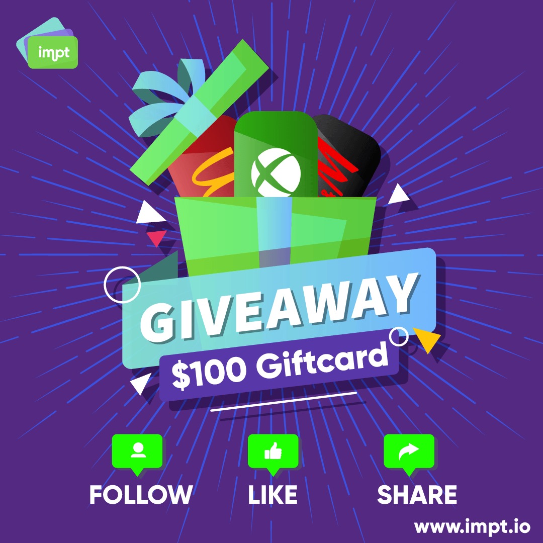 Ready to snag that $100 Gift Card? Boost your winning chances! Engage actively on Twitter, Telegram, Discord, Facebook, LinkedIn, TikTok, and Instagram. Follow, like, share, and comment on our daily posts to make your impacty. 🌐👍🔄 Join, Engage and WIN! #Giveaway