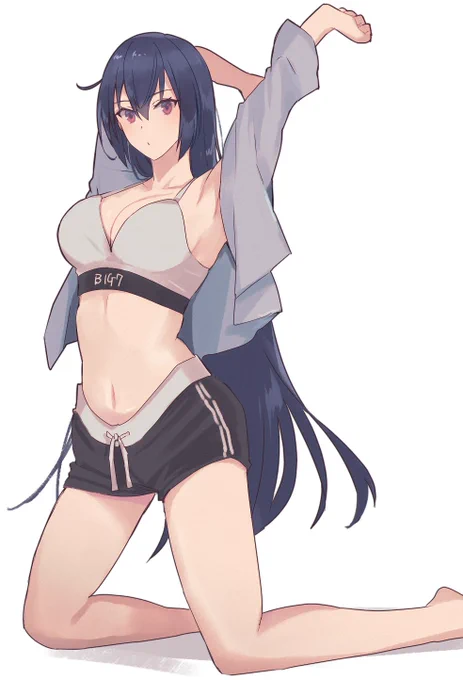 提督も一緒にストレッチするか? 