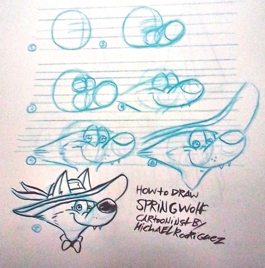 Hey guys I miss you all sorry it took so long here's a step by step of springwolf single panel comic to how to draw #howtodraw